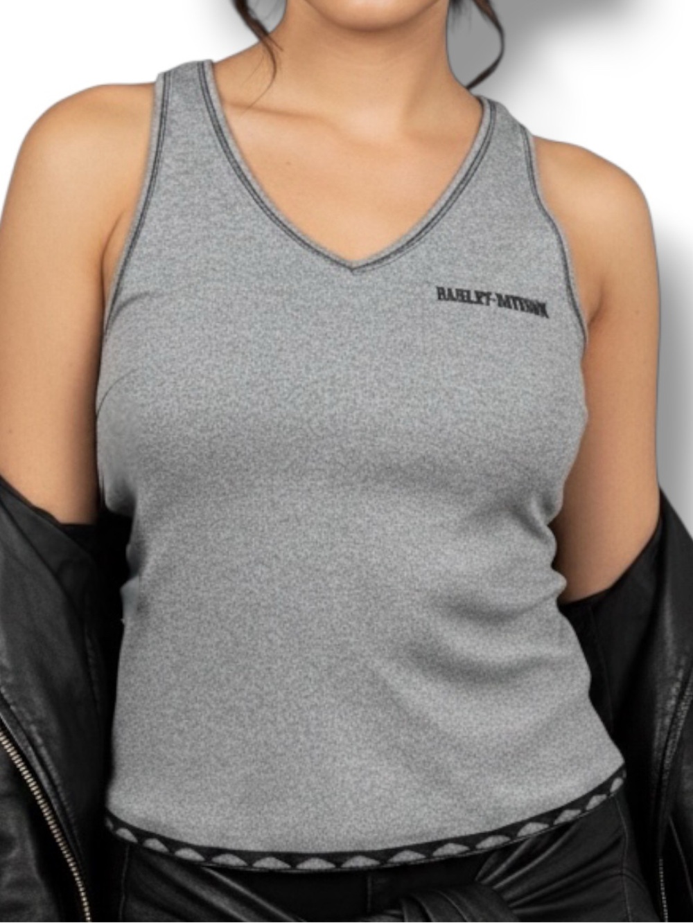 RARE NWT 2000 Deadstock Y2K HARLEY-DAVIDSON Knit Granite Grey Tank Top Size S